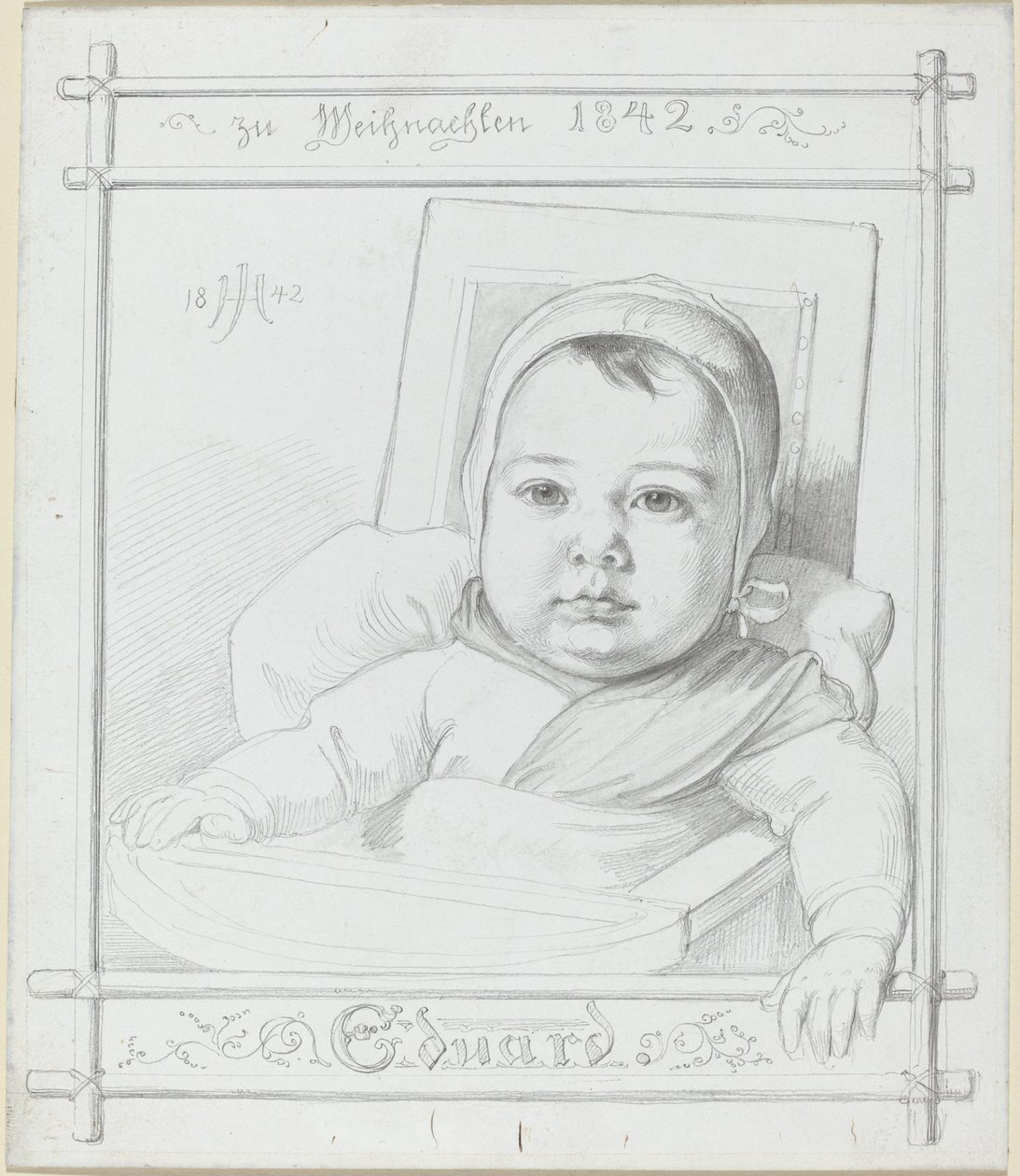 Eduard, de Zuigeling van de Kunstenaar door Julius Hubner