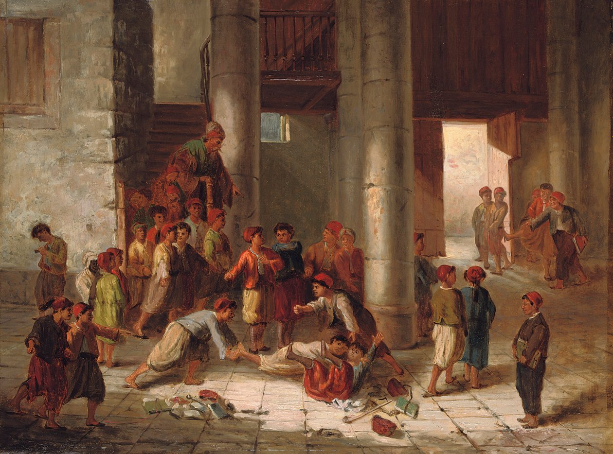 Kattekwaad op het Schoolplein door Julius Joseph Gaspard Starck