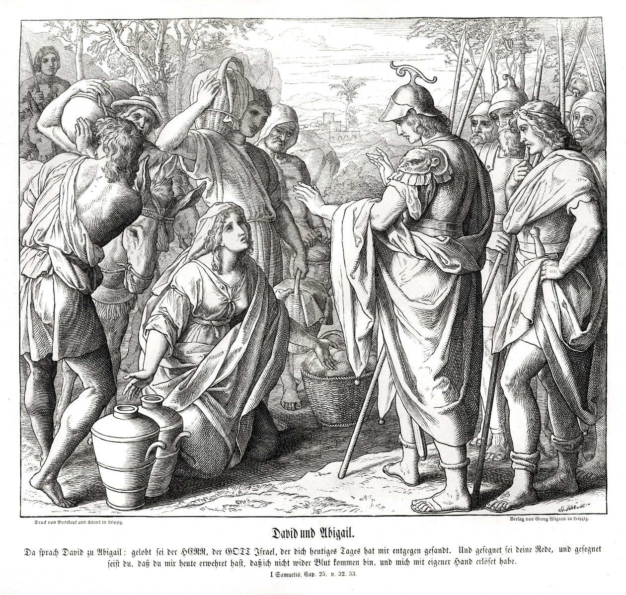 David en Abigail door Julius Schnorr von Carolsfeld