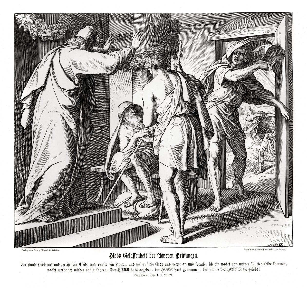 De beproevingen van Job, Job door Julius Schnorr von Carolsfeld