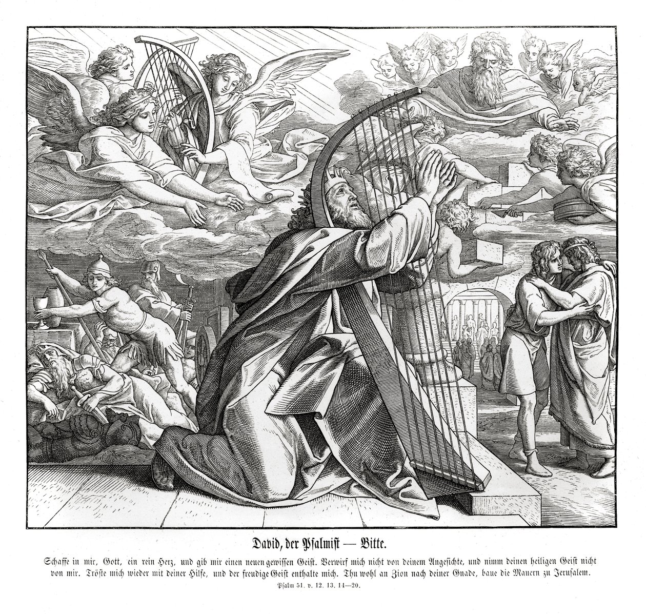 Psalmen - smeekbede door Julius Schnorr von Carolsfeld