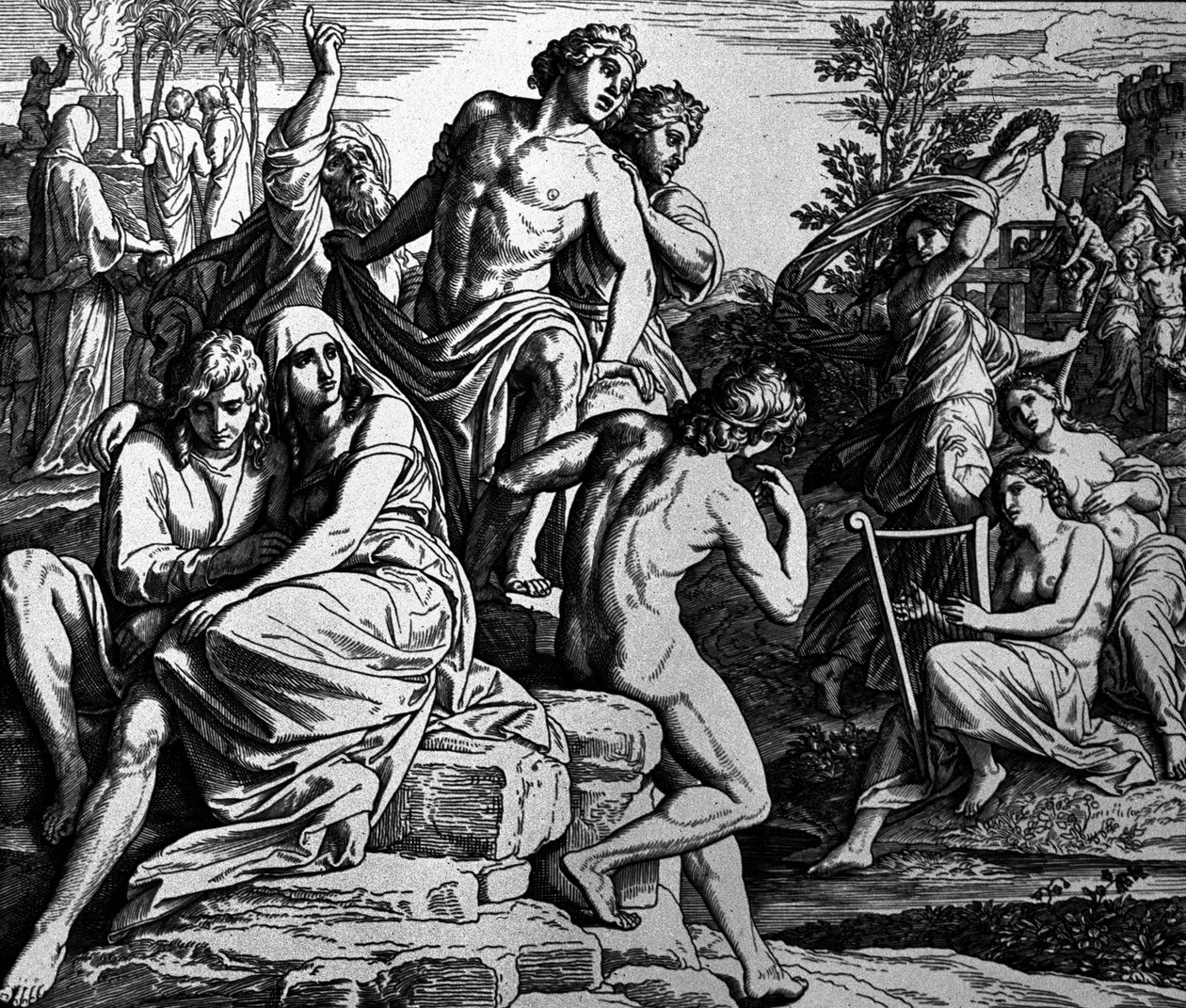 De zondige engelen door Julius Schnorr von Carolsfeld