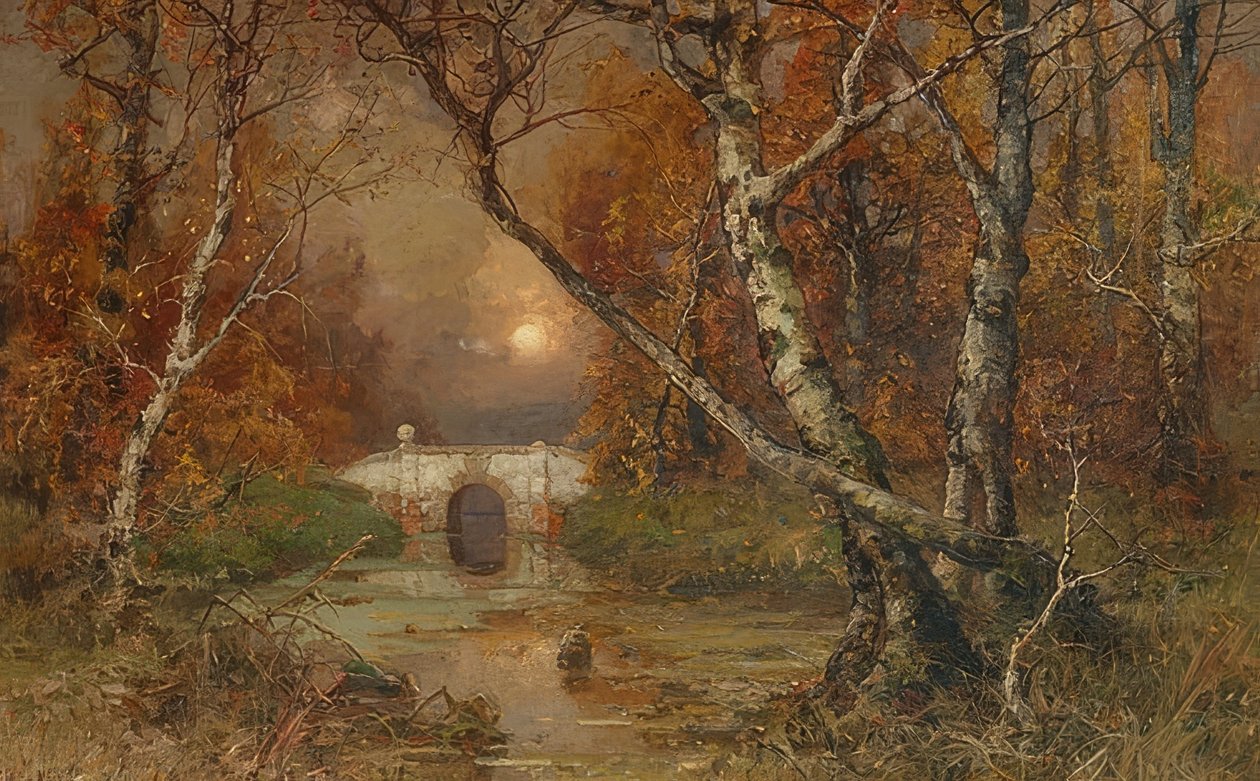 Een park. 1883 door Julius Sergius von Klever
