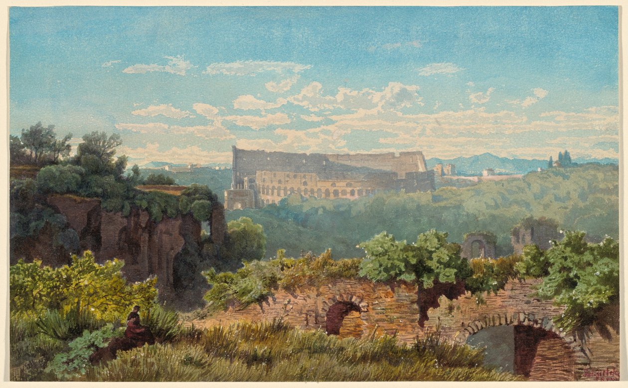 Het Colosseum Gezien vanaf de Palatijnse Heuvel door Julius Zielke