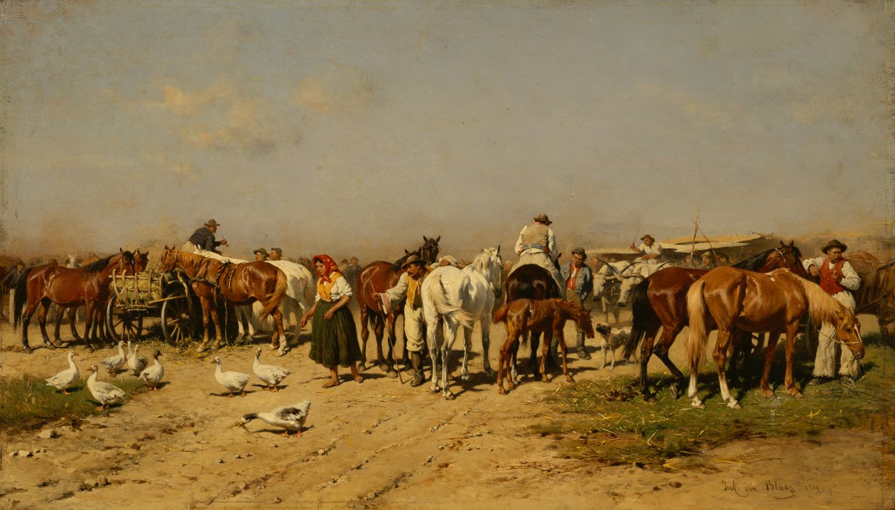 De Markt door Julius von Blaas