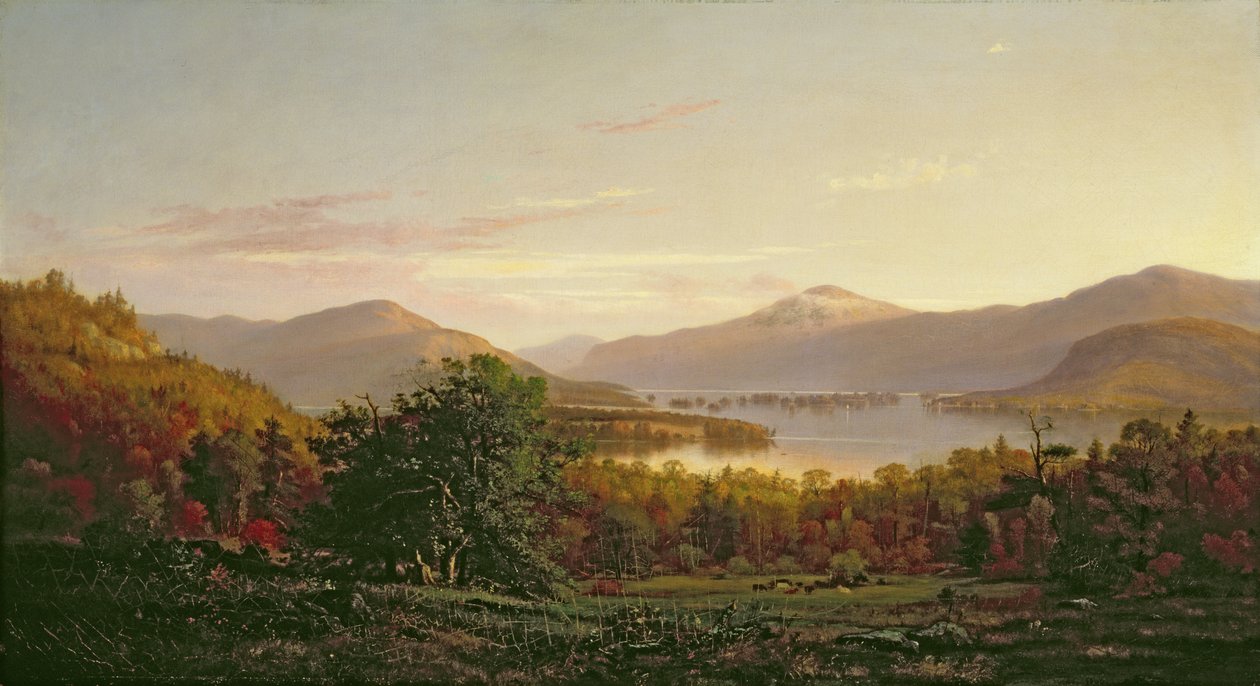 Uitzicht op Lake George door Junius R. Sloan