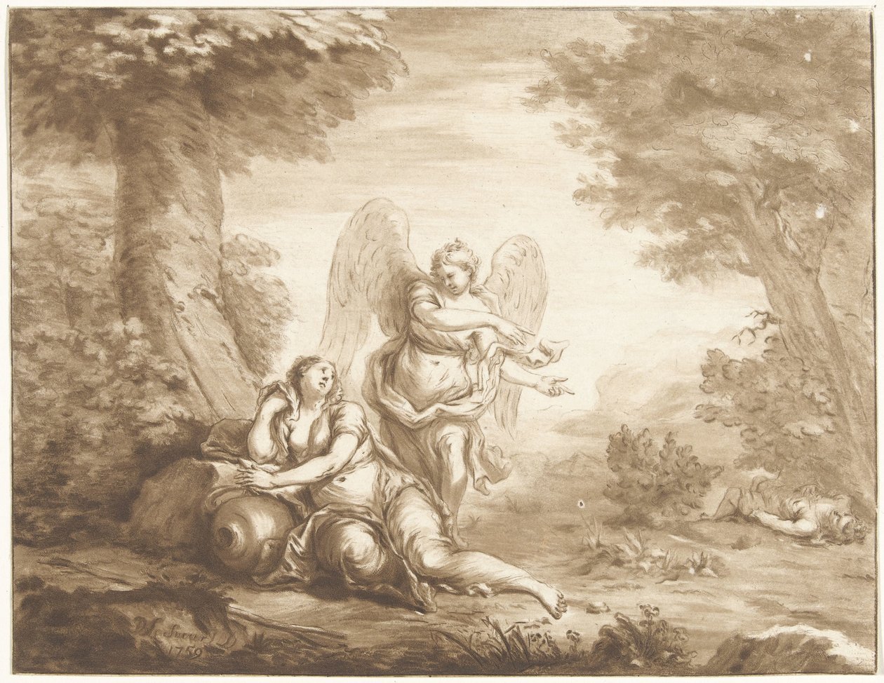 Hagar in de woestijn door Jurriaan Cootwijck