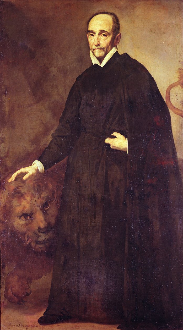 Portret van een missionaris door Jusepe de Ribera