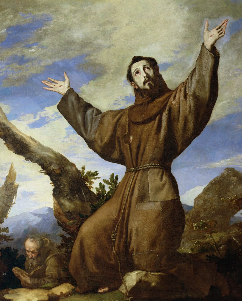 St. Franciscus van Assisi (c.1182-1220) 1642 door Jusepe de Ribera