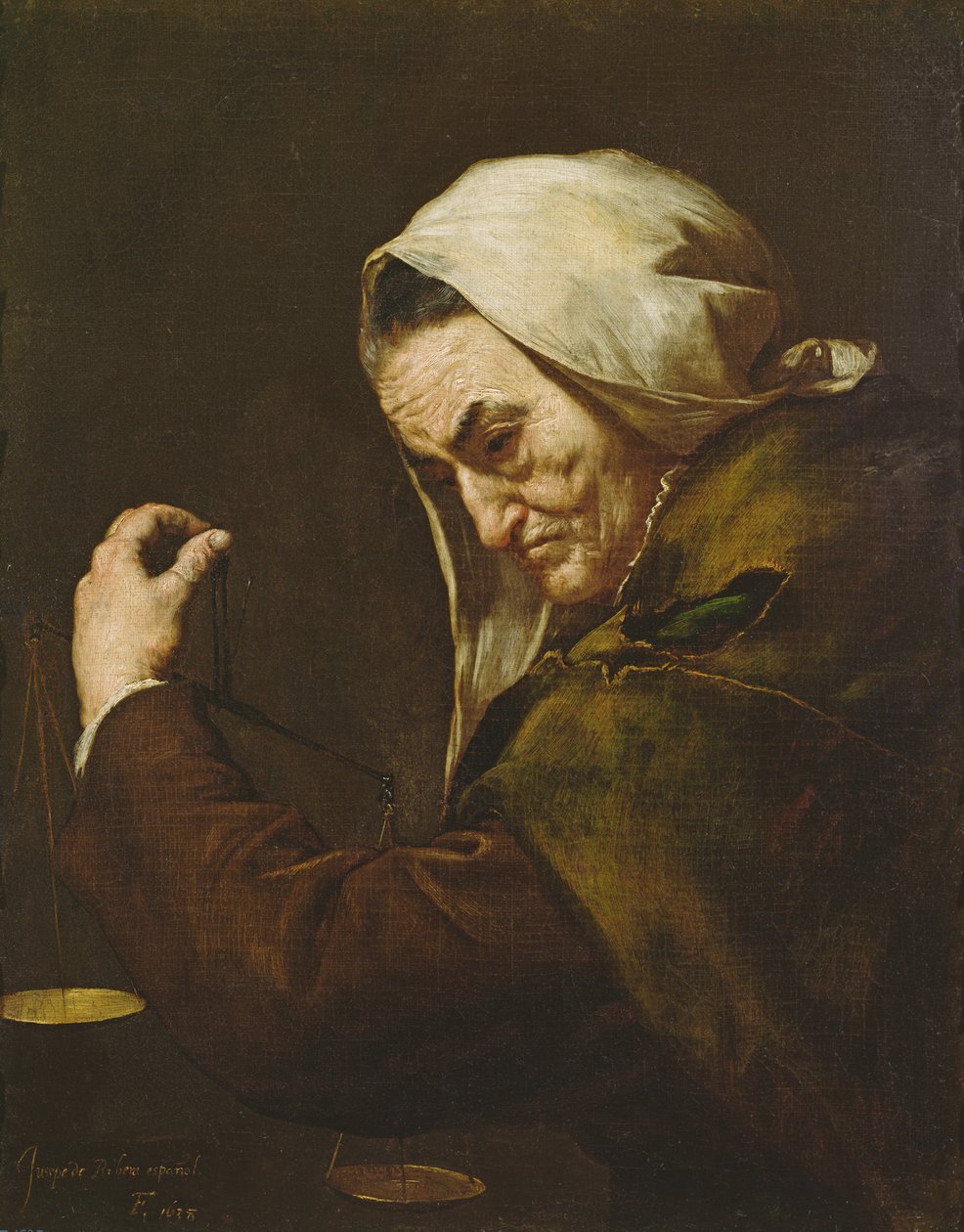 De oude woekeraar, 1638 door Jusepe de Ribera