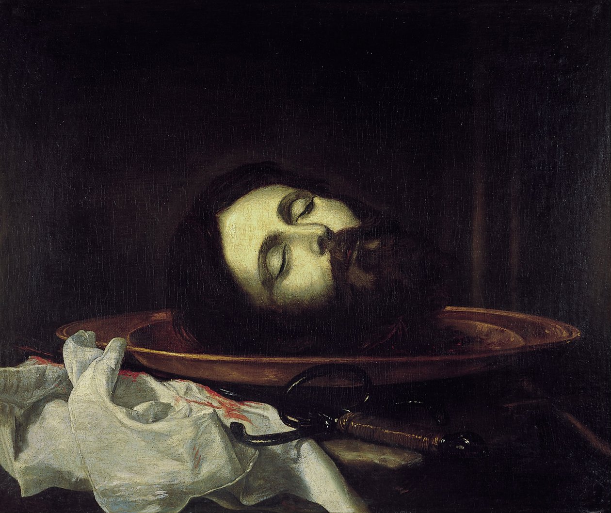 Hoofd van San Juan Bautista door Jusepe de Ribera
