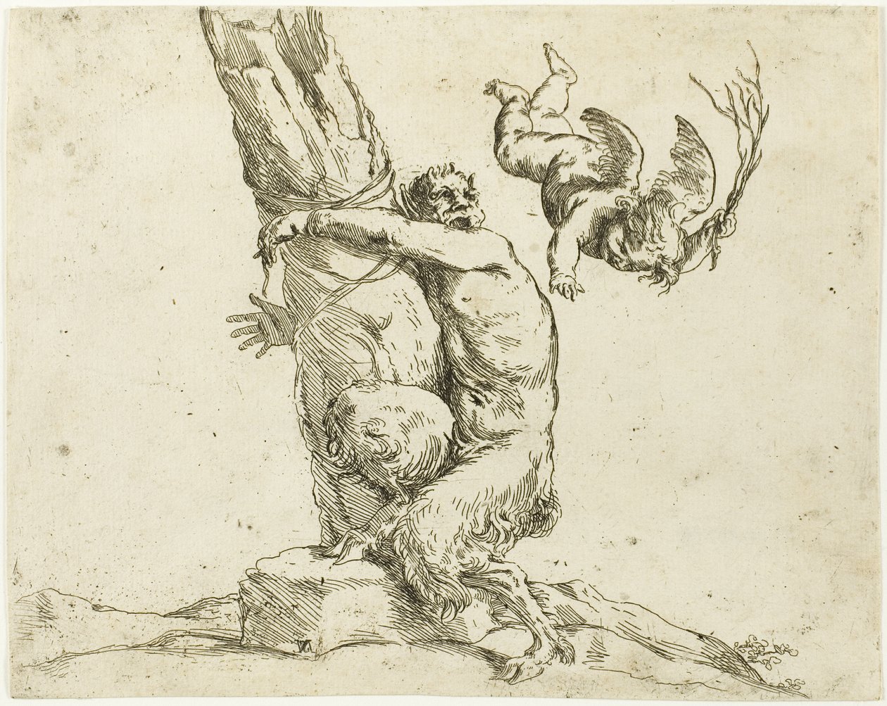 Cupido straft een sater door Jusepe de Ribera