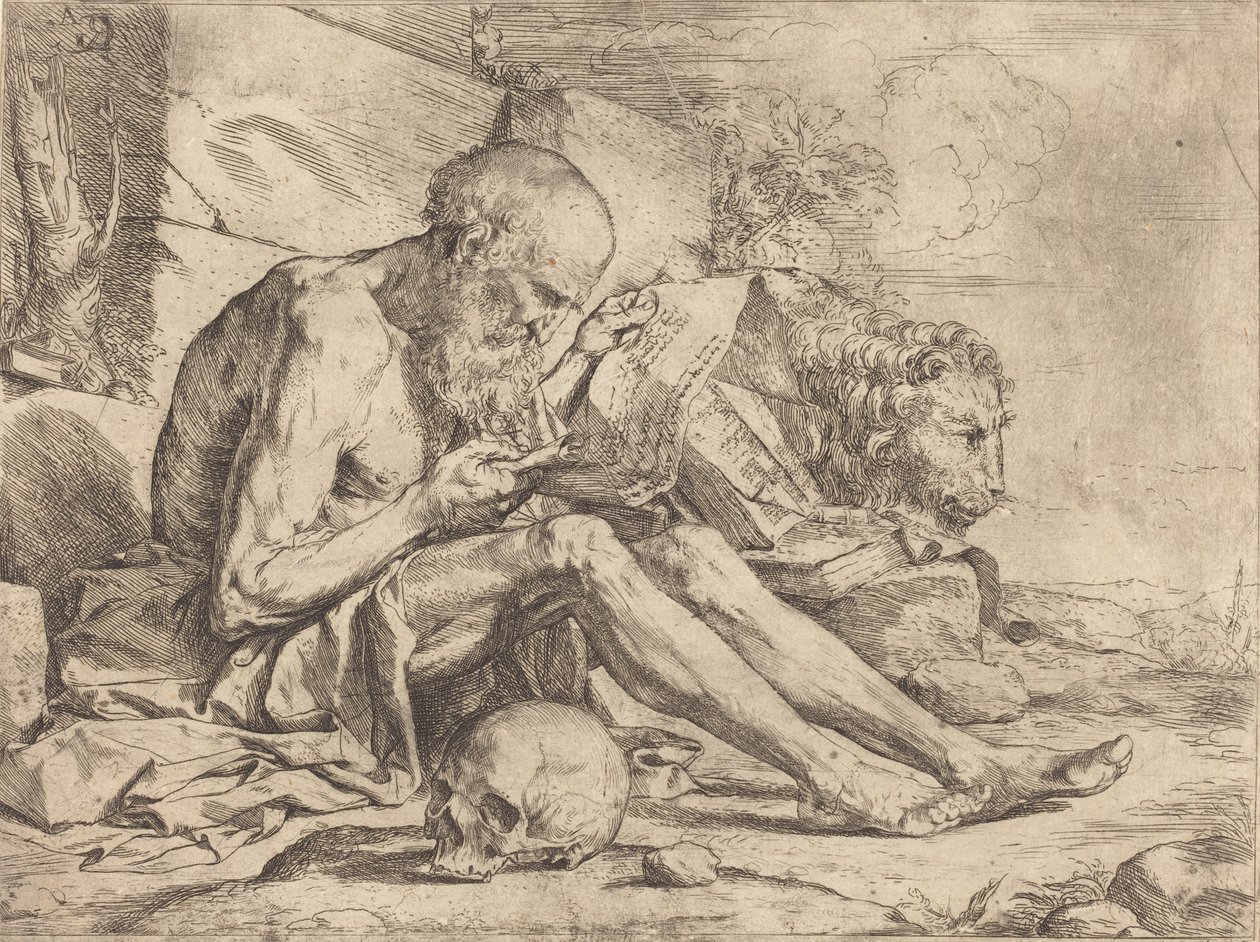 Sint Hiëronymus lezend door Jusepe de Ribera