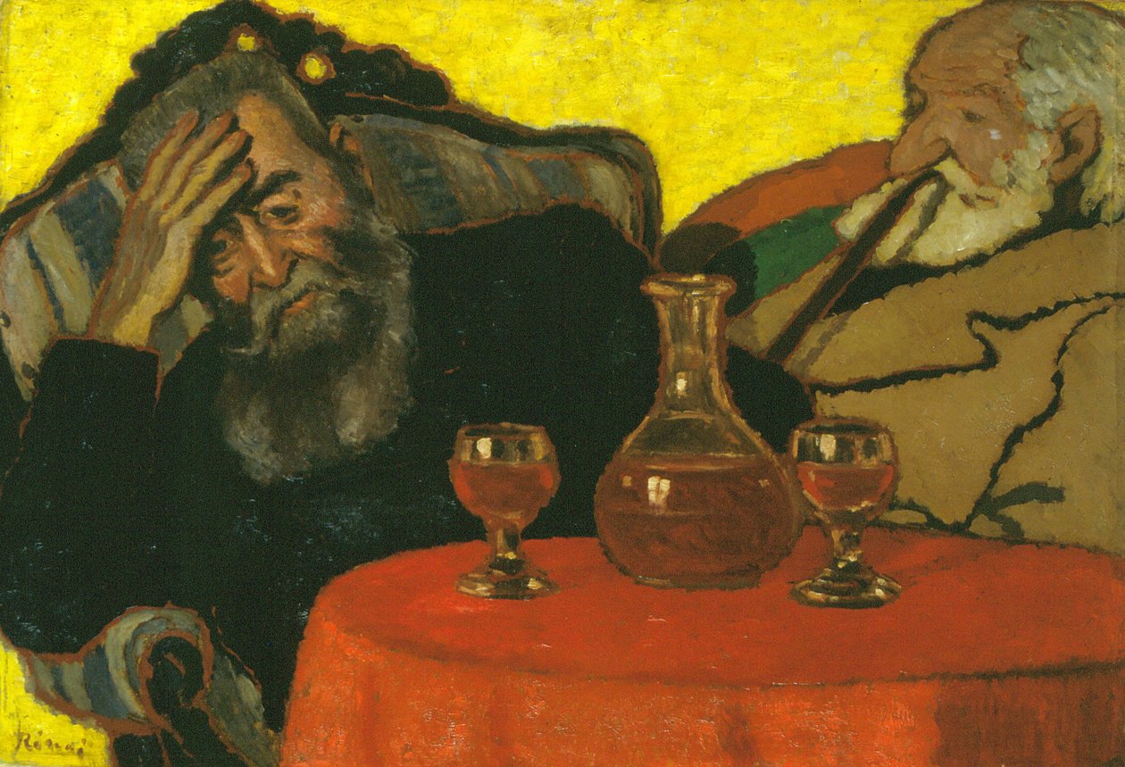Mijn vader en Piacsek, met rode wijn door József Rippl Rónai