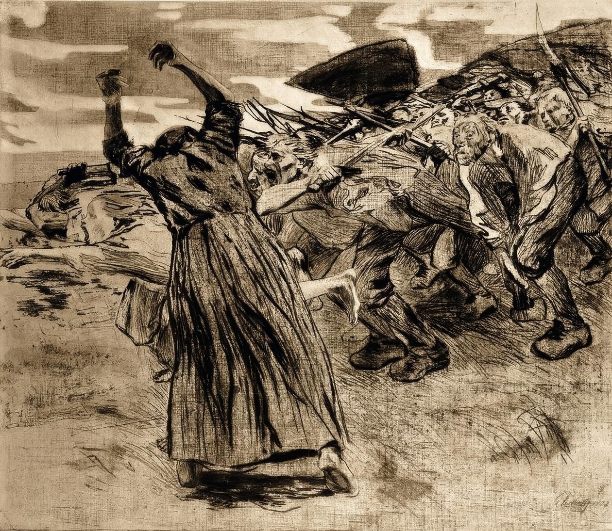 Losbreuk door Käthe Kollwitz