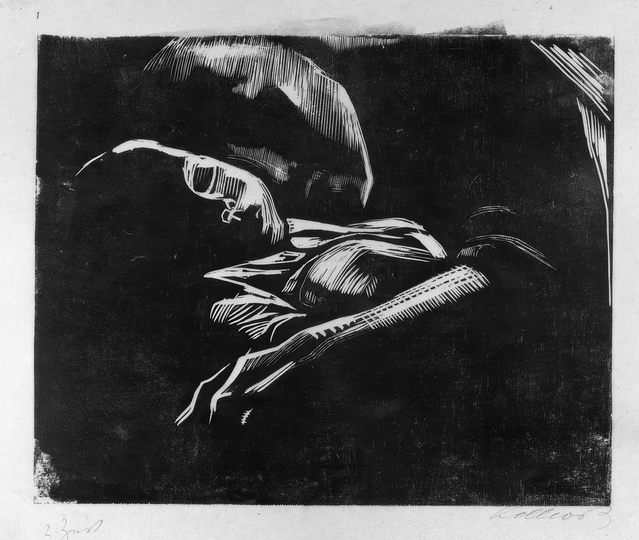 Slapende met kind door Käthe Kollwitz