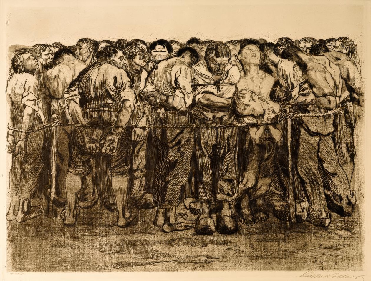 De gevangenen door Käthe Kollwitz