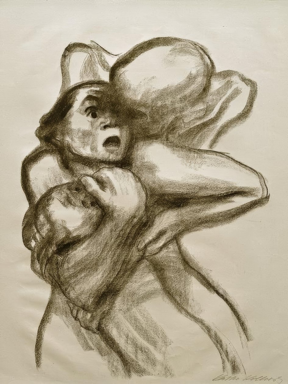 K. Kollwitz, Dood grijpt een vrouw door Käthe Kollwitz