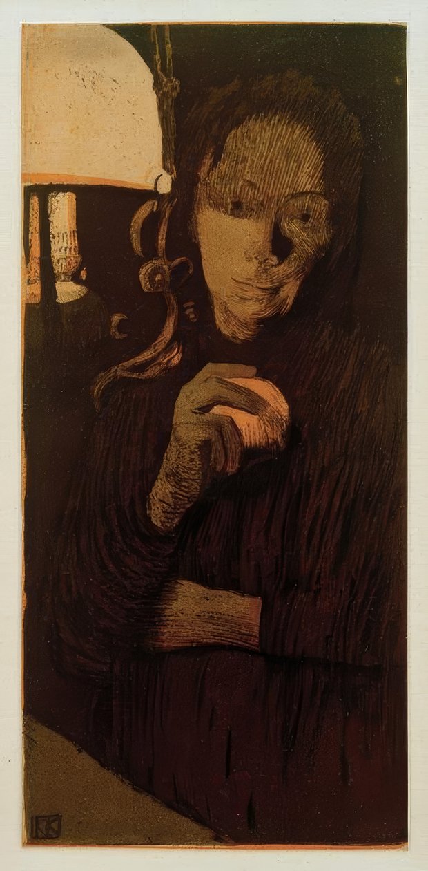 Vrouw met sinaasappel / 1901 door Käthe Kollwitz
