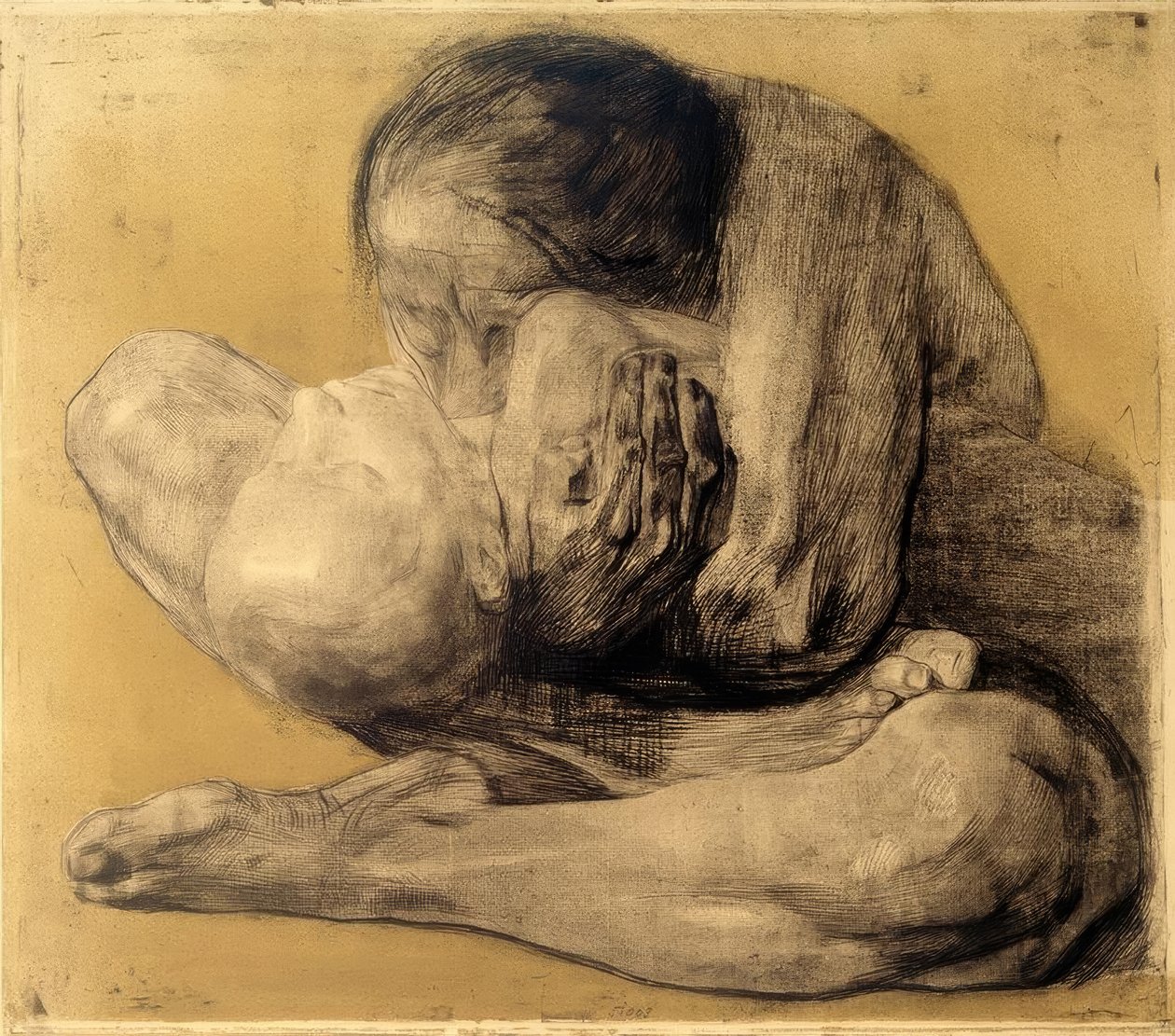 Vrouw met dood kind door Käthe Kollwitz