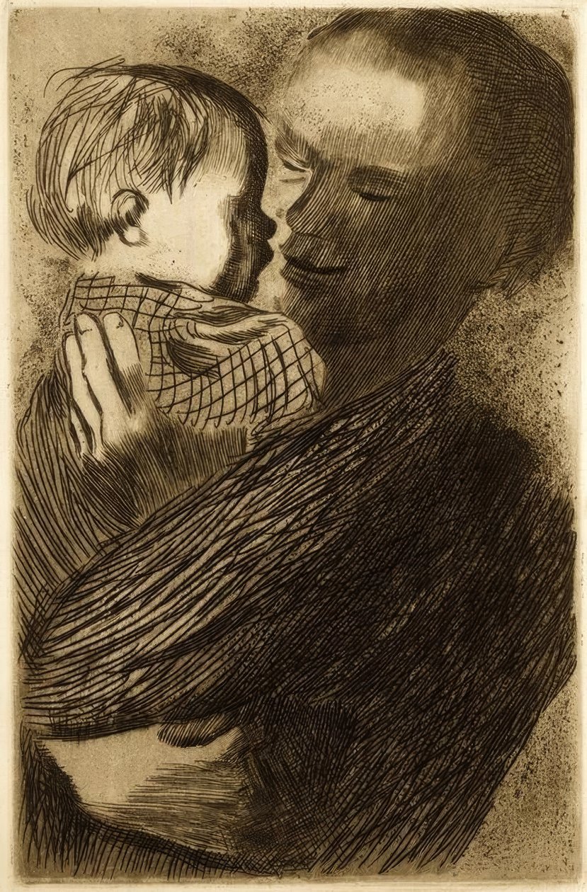 Moeder met kind op de arm door Käthe Kollwitz