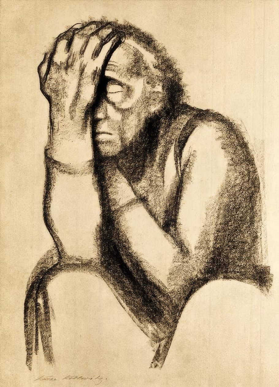Nadenkende vrouw door Käthe Kollwitz