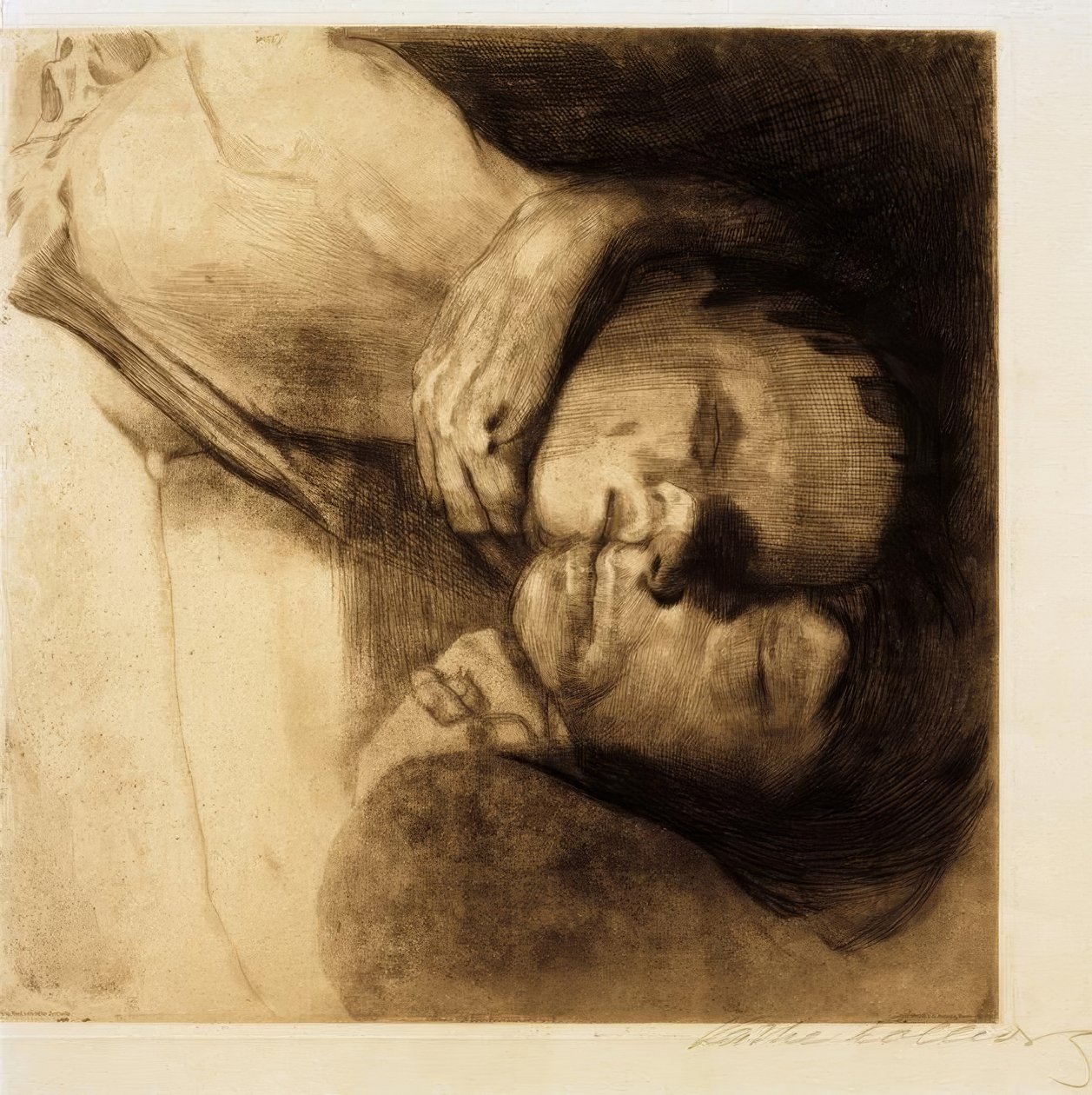 Dood, vrouw en kind door Käthe Kollwitz