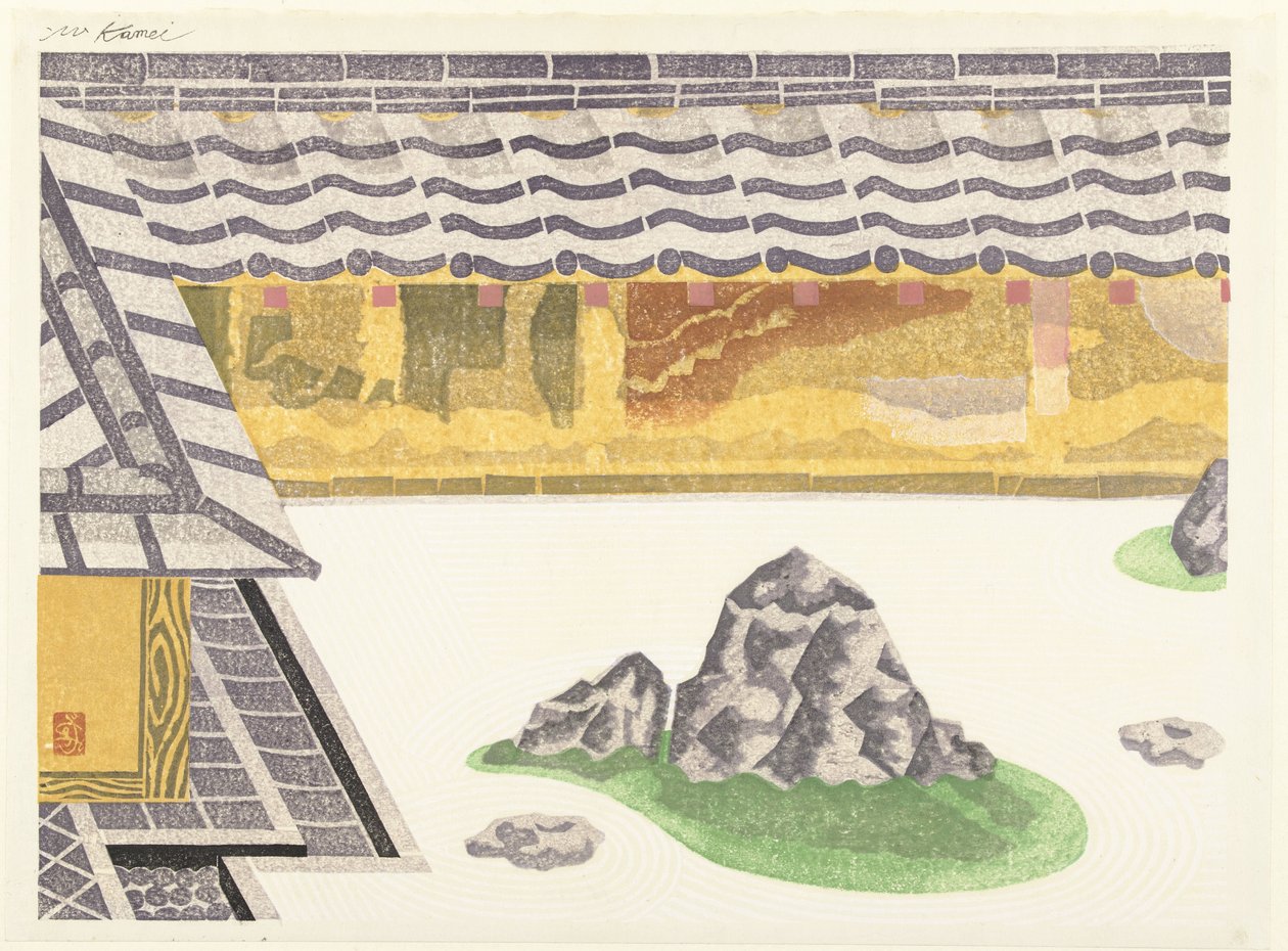 Rotstuin van de Ryoanji door Kamei Tôbei