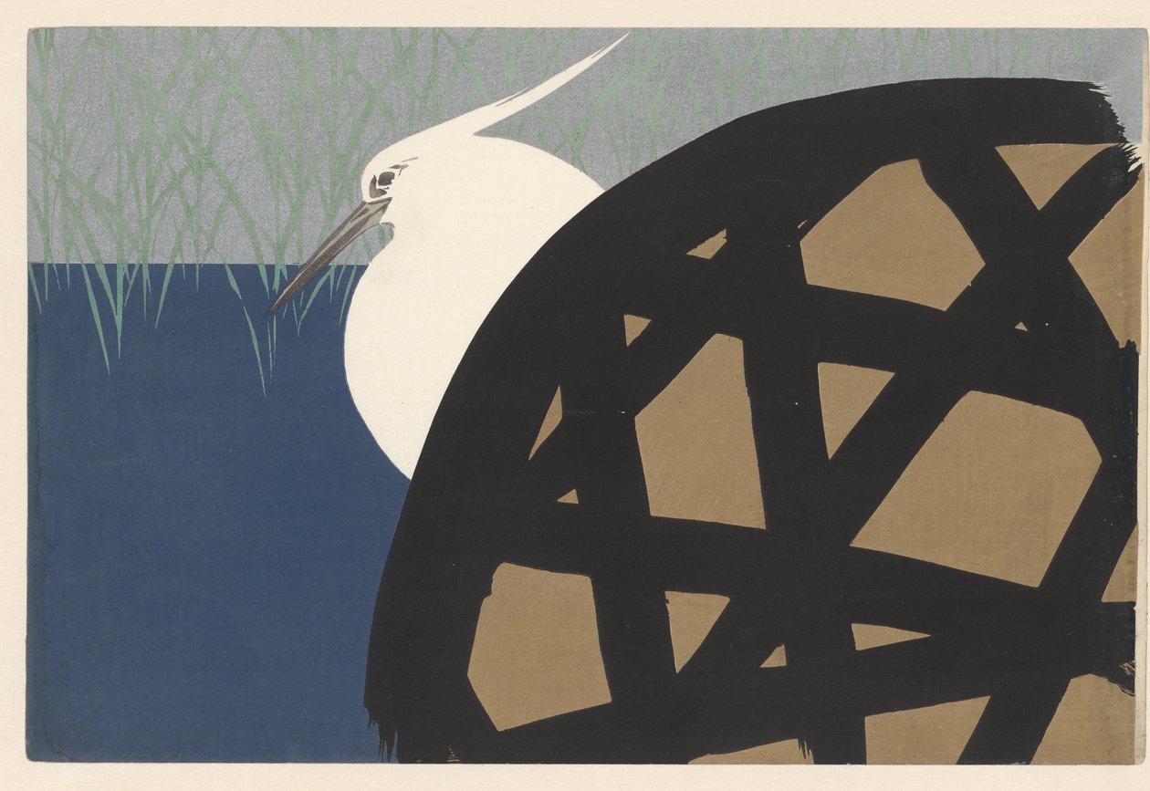 Witte reiger door Kamisaka Sekka