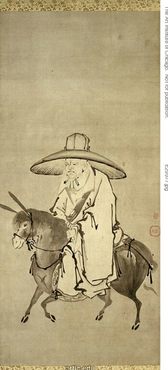 De dichter Du Fu rijdt op een ezel door Kanô Shigenobu