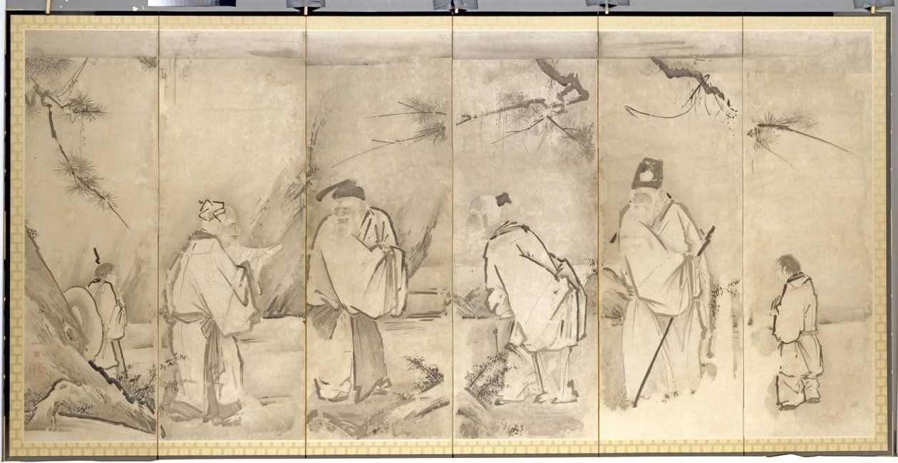 Vier Ouderen van Mt. Shang door Kanō Tan’yū