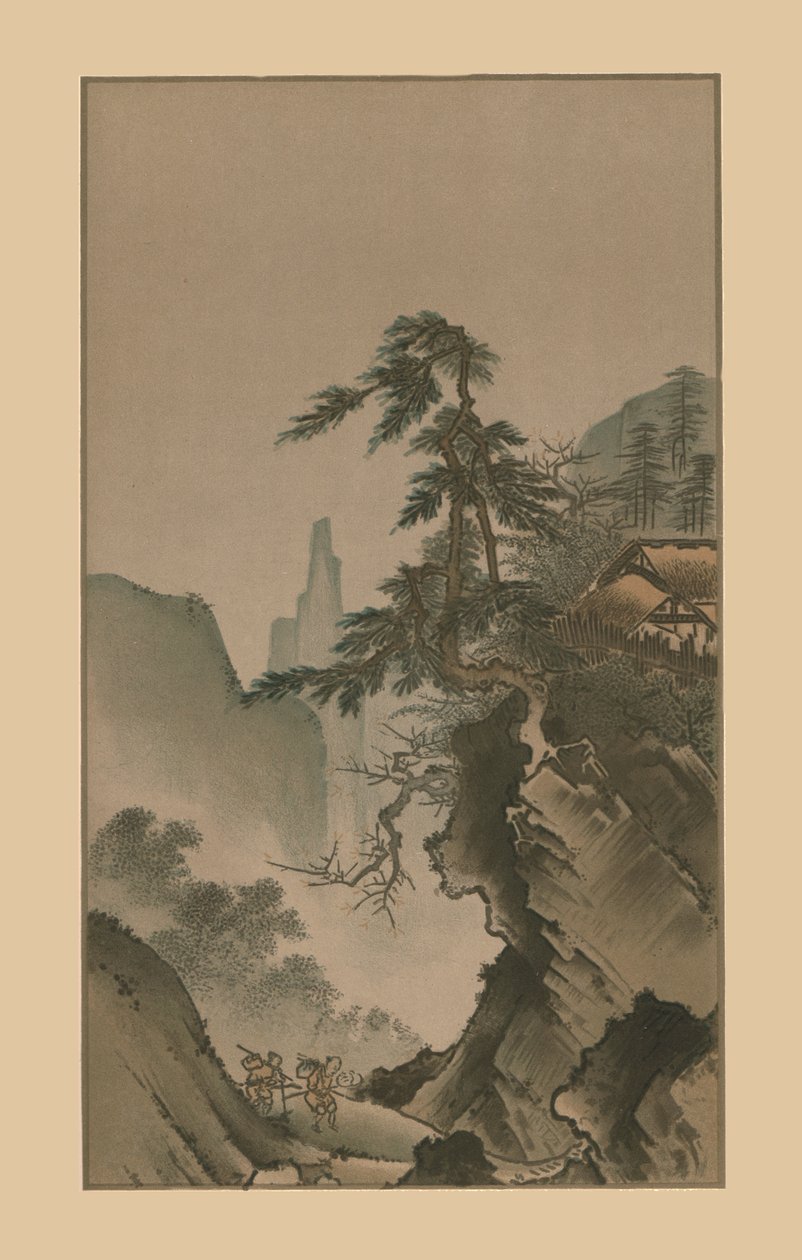 Chinees landschap, 16e eeuw, 1886 door Kano Masanobu