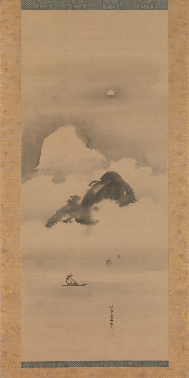 Landschap in maanlicht door Kanō Tan’yū