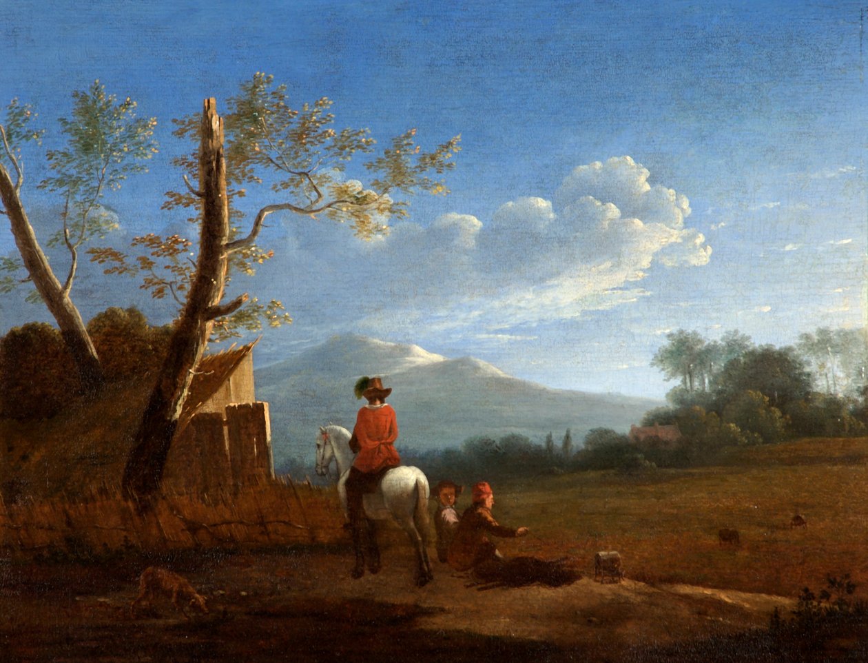Landschap met Vogelvangers, ca. 1670 door Karel Dujardin