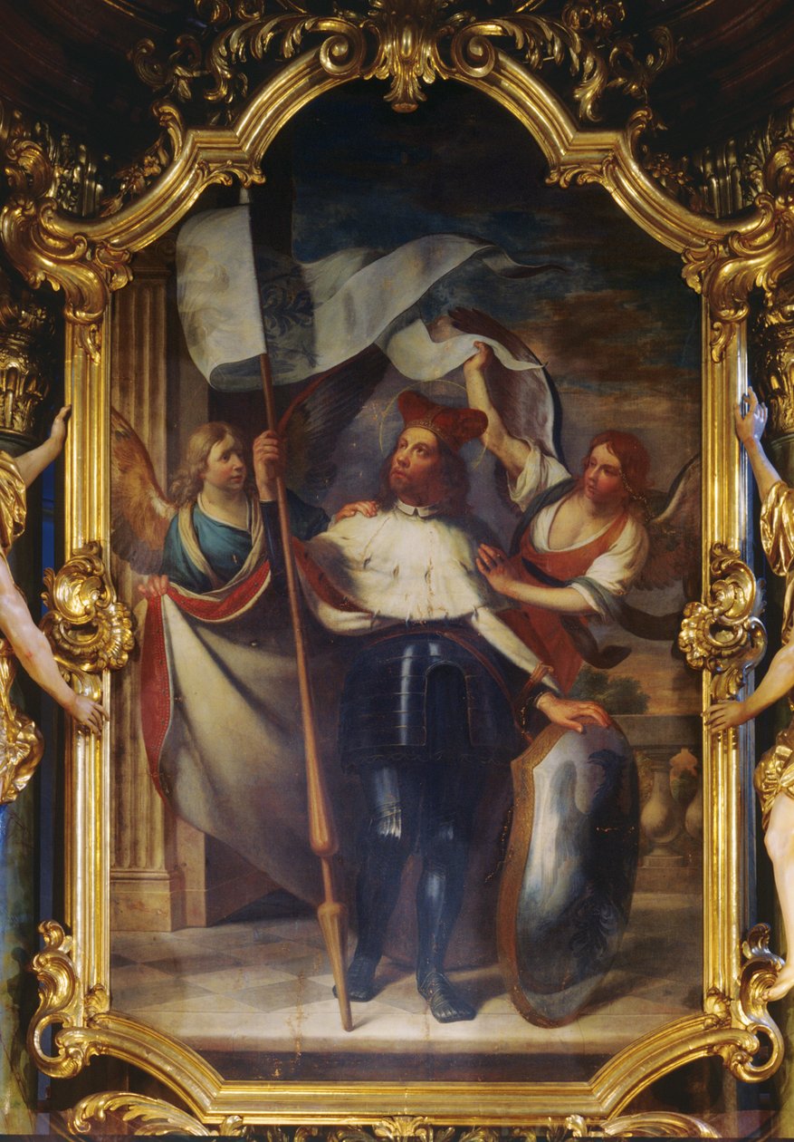 St. Wenceslas tussen twee engelen door Karel Škréta