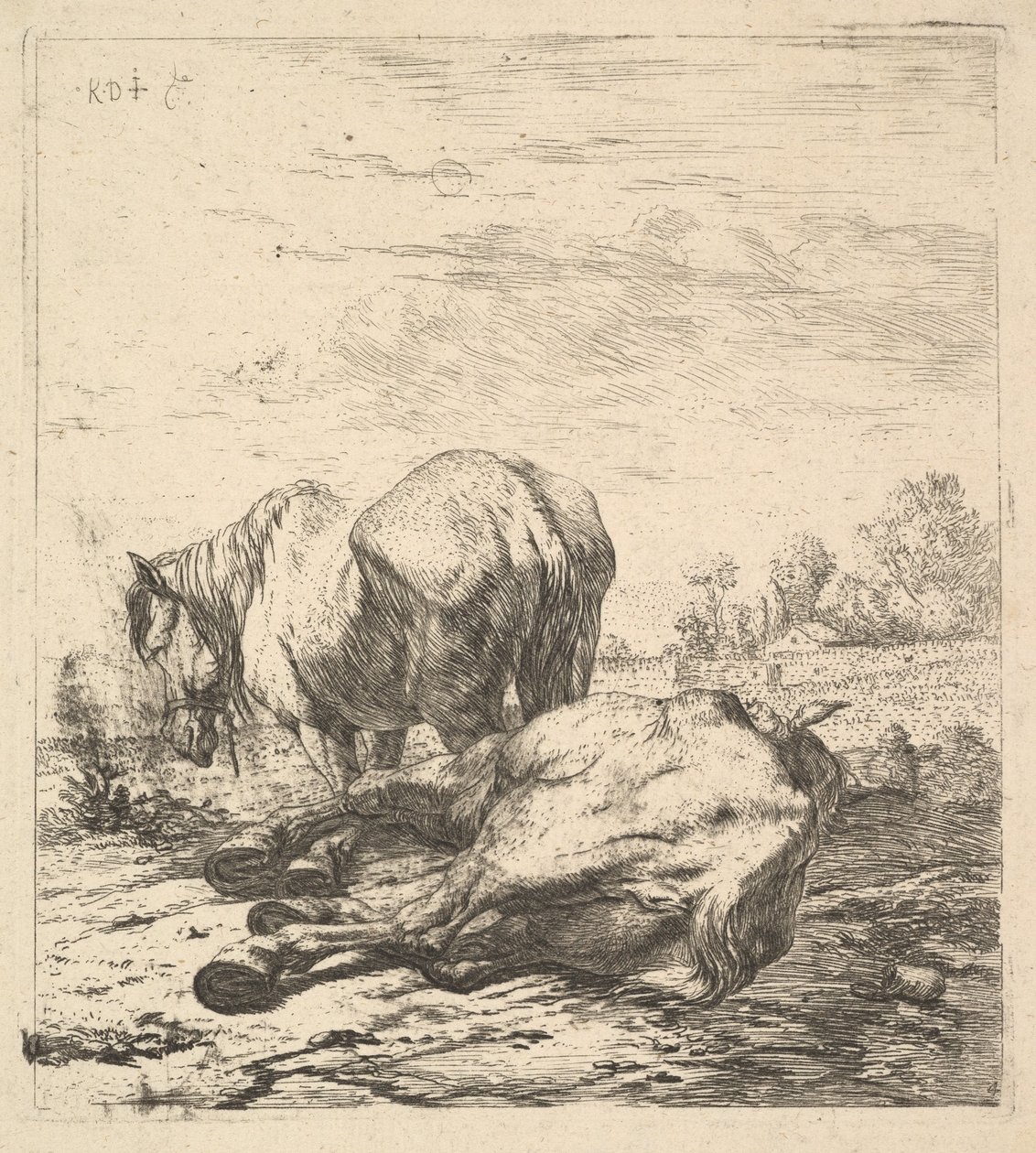 De Twee Paarden door Karel Du Jardin
