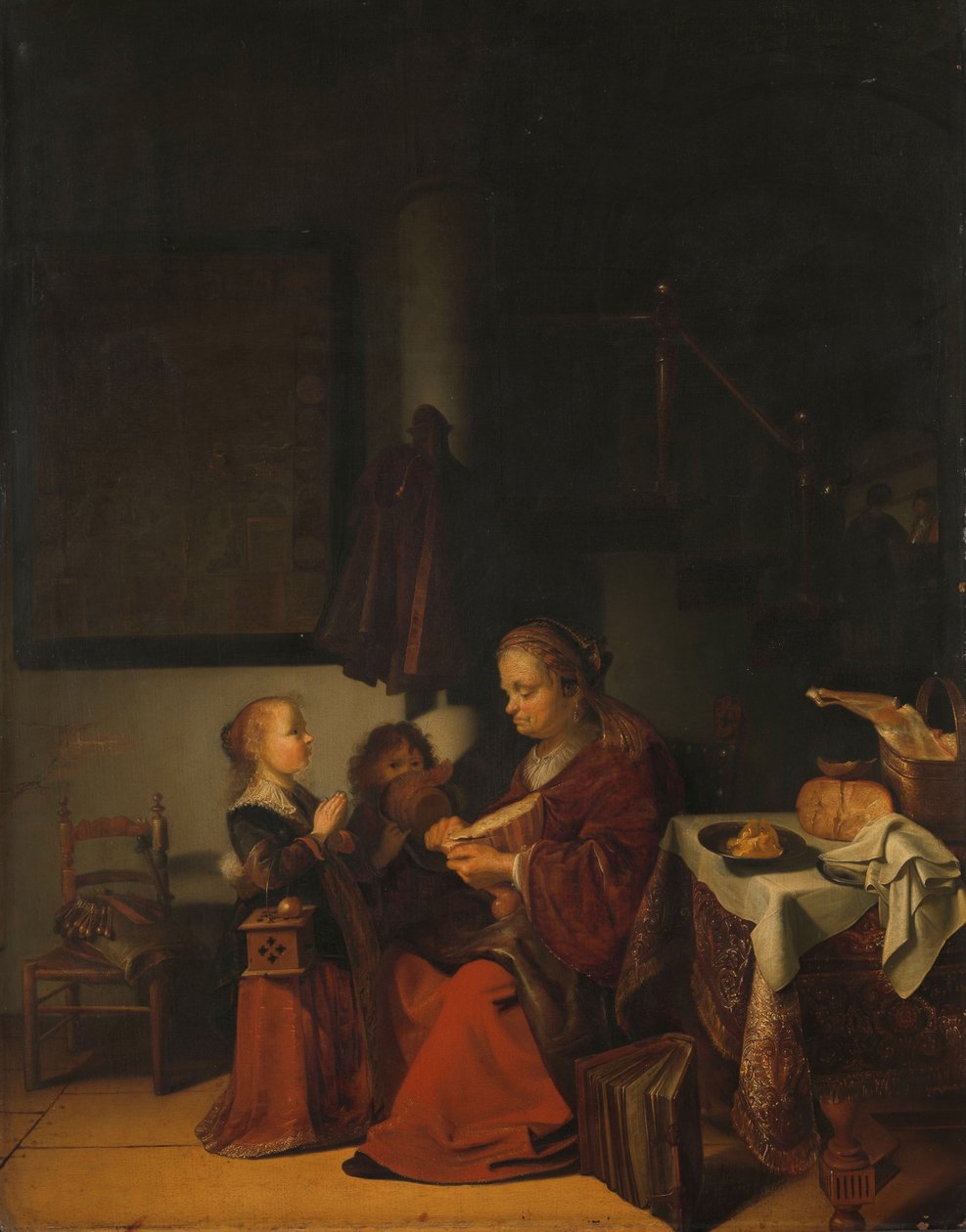 Ontbijt, 1640-54 door Karel Slabbaert