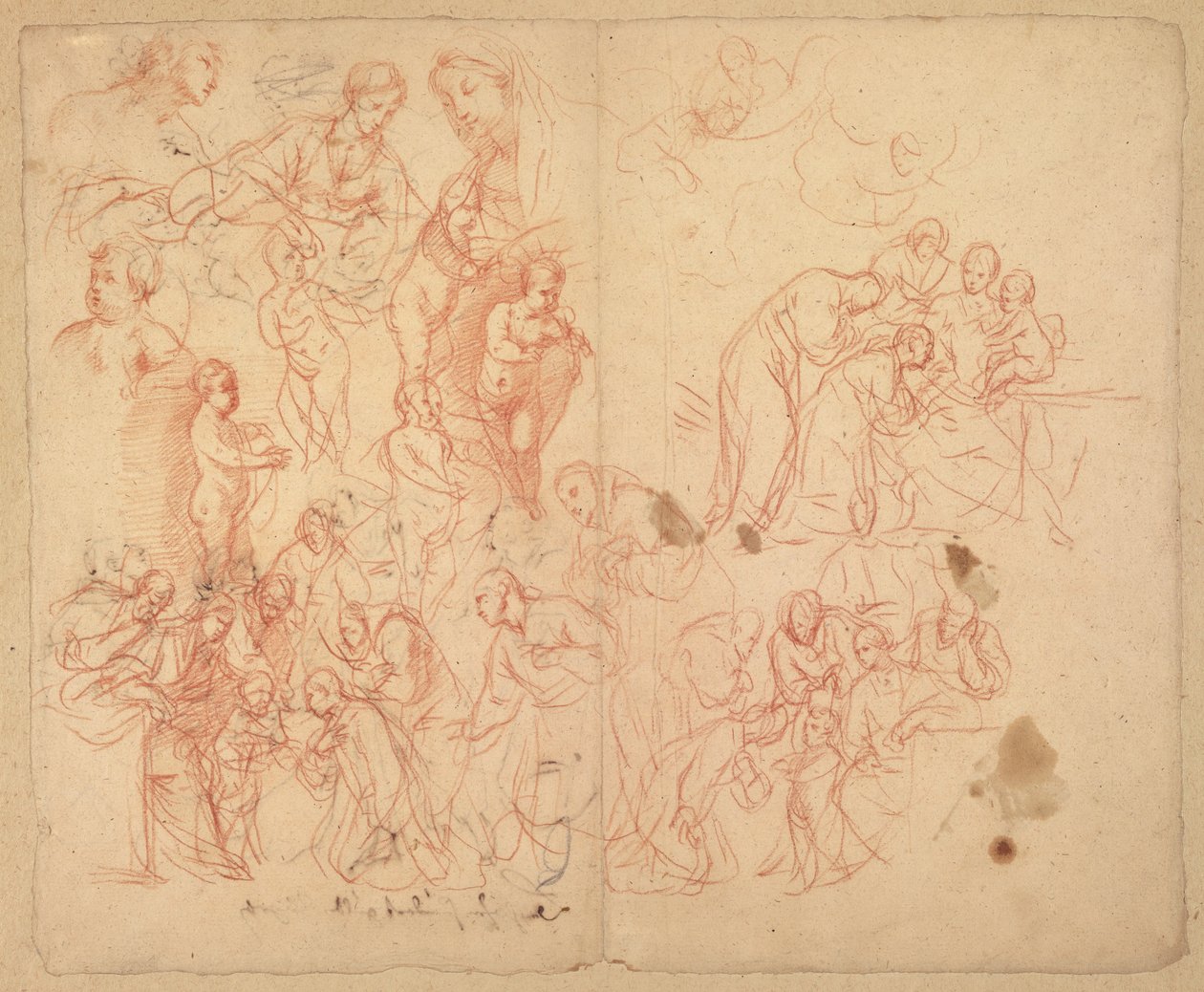 Figuurstudies (recto); Figuurstudies (verso) door Karel Škréta