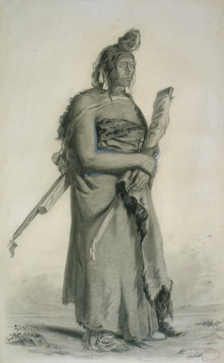 Mexhemauastan, Gros Ventres, c.1833-43 door Karl Bodmer