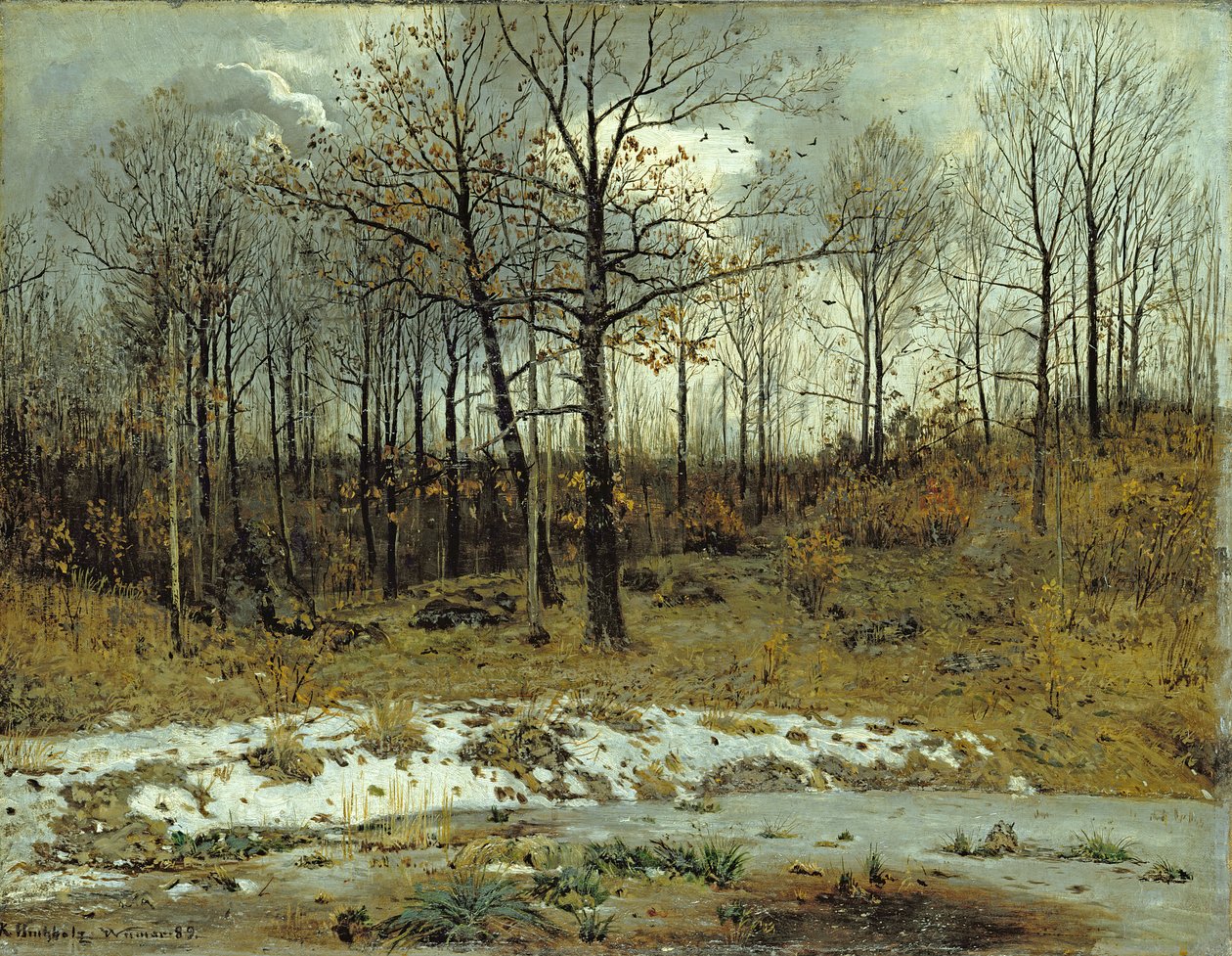 Laatste Sneeuw in Weimar, 1889 door Karl Buchholz