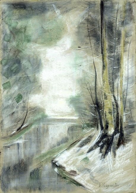Besneeuwd Rivierlandschap door Karl Hagemeister