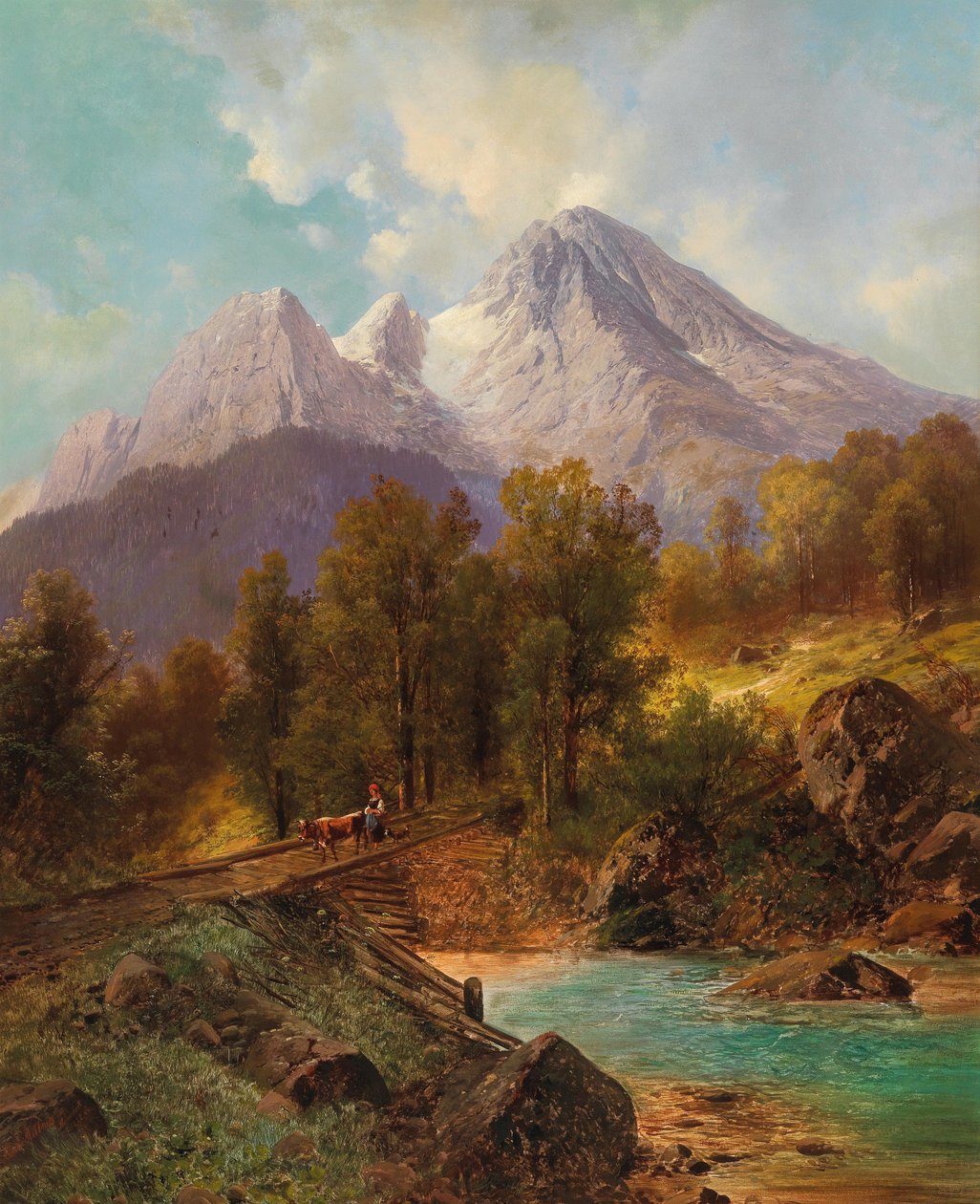 De Watzmann bij Berchtesgaden door Karl Millner