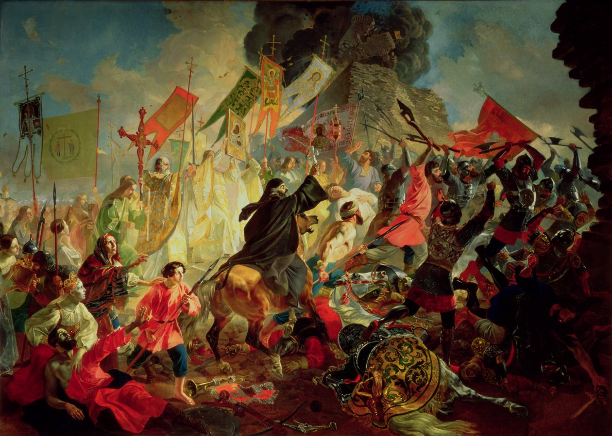 Koning Stephan IV Batory belegerde Pskov in 1581 door Karl Pavlovich Bryullov