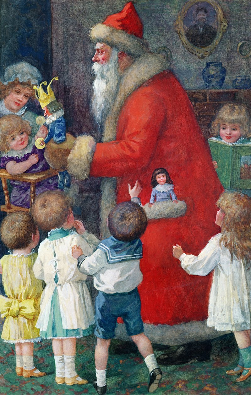 Kerstman met Kinderen door Karl Roger