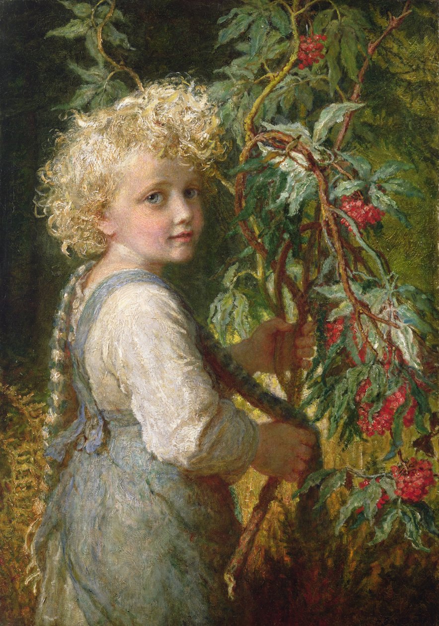Rode bessen verzamelen door Karl Wilhelm Friedrich Bauerle