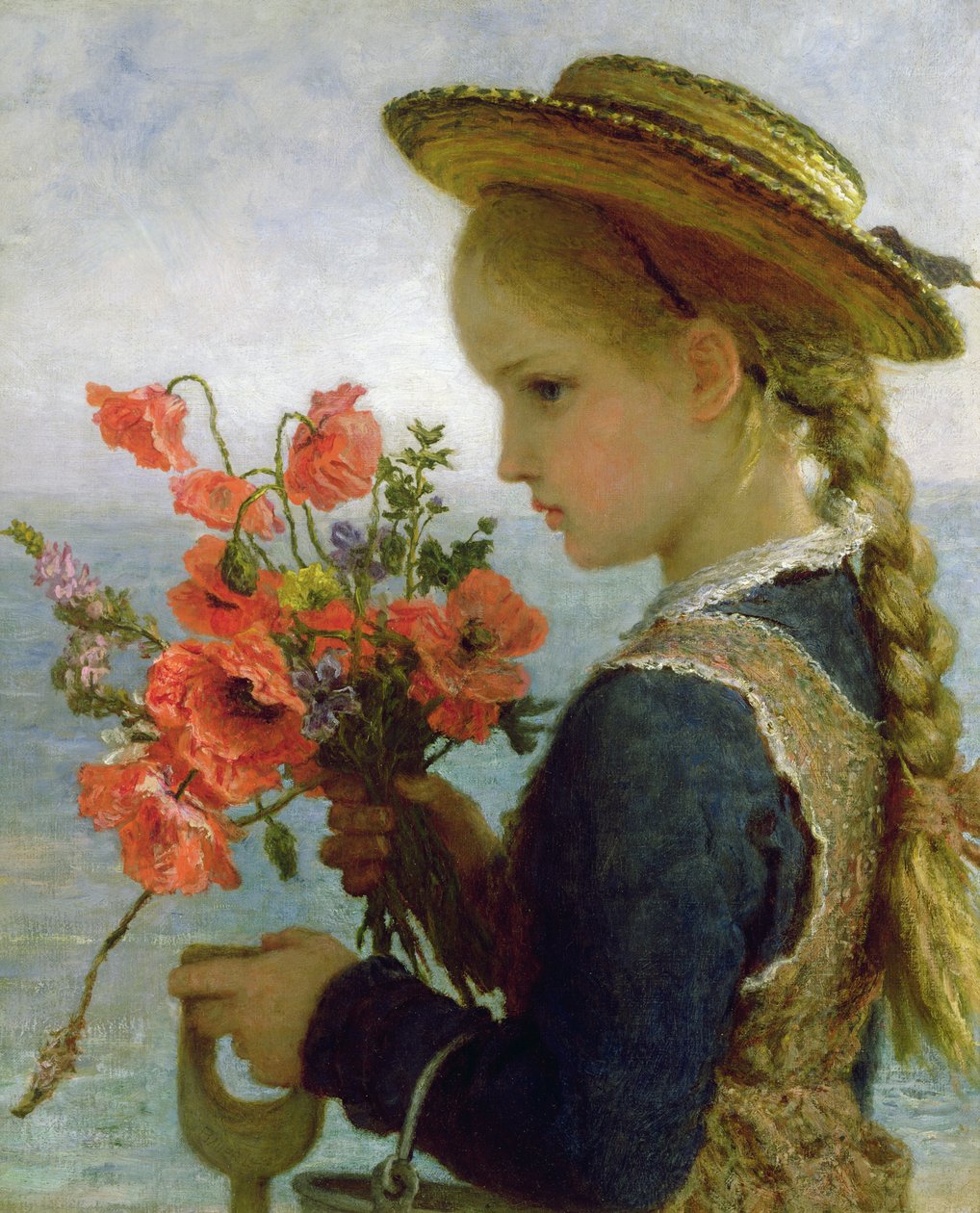 Papavermeisje door Karl Wilhelm Friedrich Bauerle