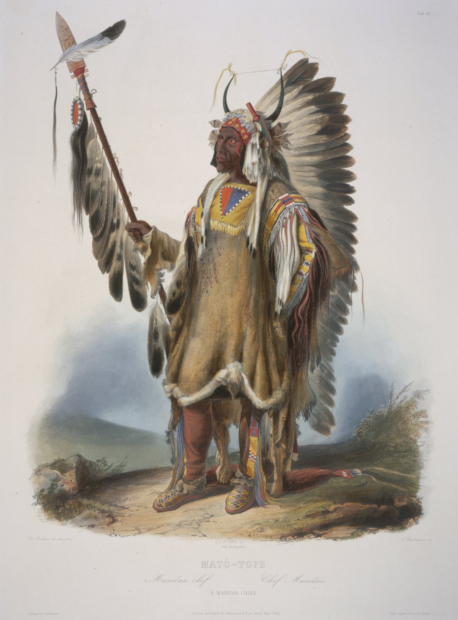 Mato-Tope, een Mandan-hoofdman door Karl Bodmer