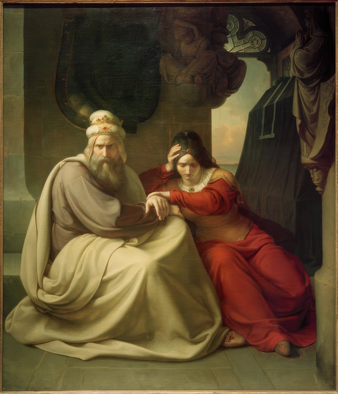 K.F.Lessing, Het rouwende koningspaar door Carl Friedrich Lessing