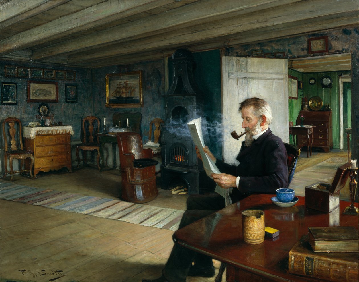 De woonkamer van de schippers door Karl Frithjof Smith