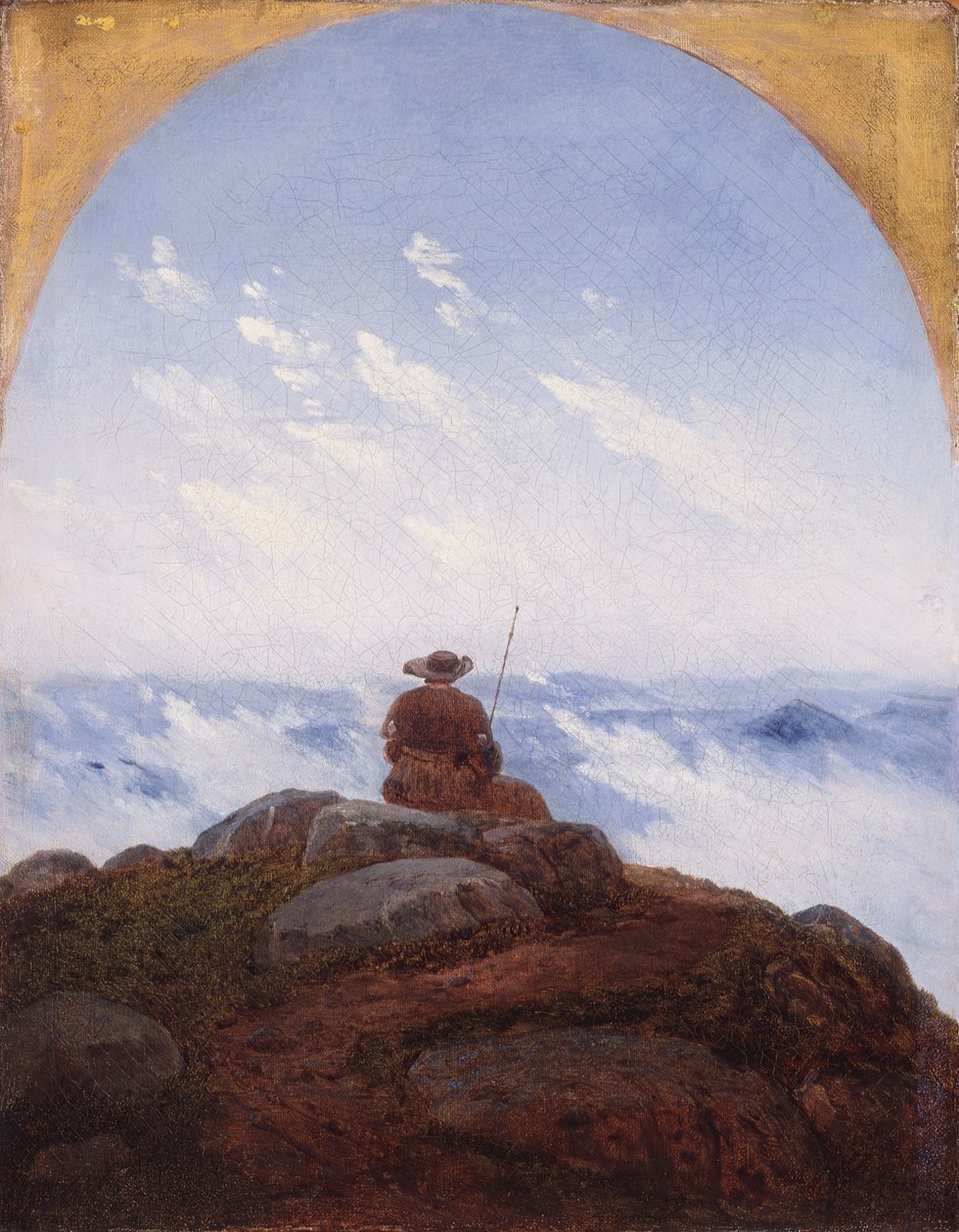 Zwerver op de bergtop door Karl Gustav Carus
